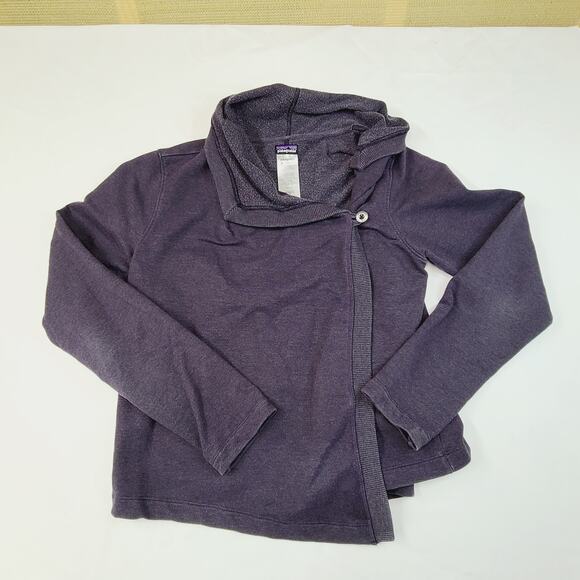 Patagonia Jackets & Blazers - Patagonia At Sea Wrap Cardigan Purple Organic Cotton Blend Cozy Crossover Medium